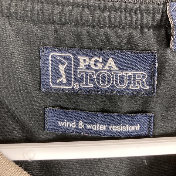 PGA Tour Windbreaker Jacket Adult Large Black Golf Pullover Zip Off Long Sleeves - Picture 7 of 16
